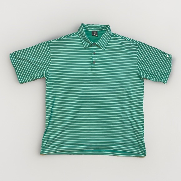 Nike Other - Nike Golf Dri-Fit UV Polo Shirt XL Green Striped Athletic Stretch Performance
